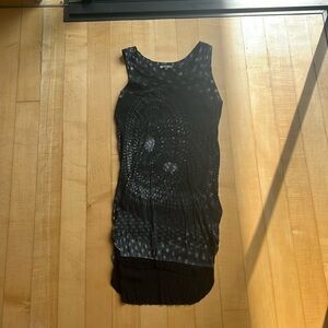 Black spotted design mini dress